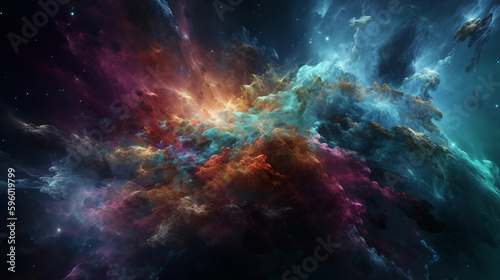 space nebula. galaxy background. Generative AI © pcperle