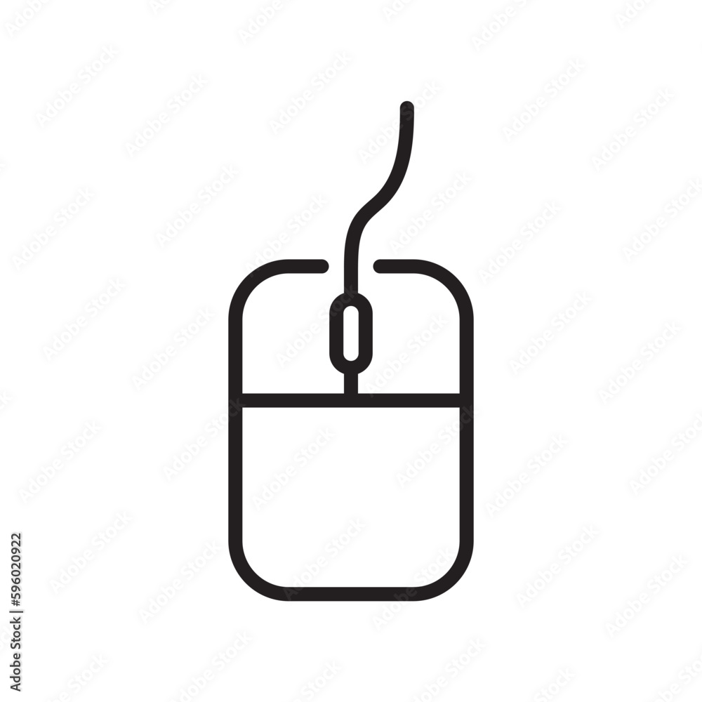 PC mouse vector icon. Mouse flat sign design. Computer mouse symbol pictogram. UX UI icon