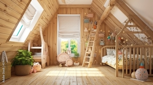 children s room interior in the tree house