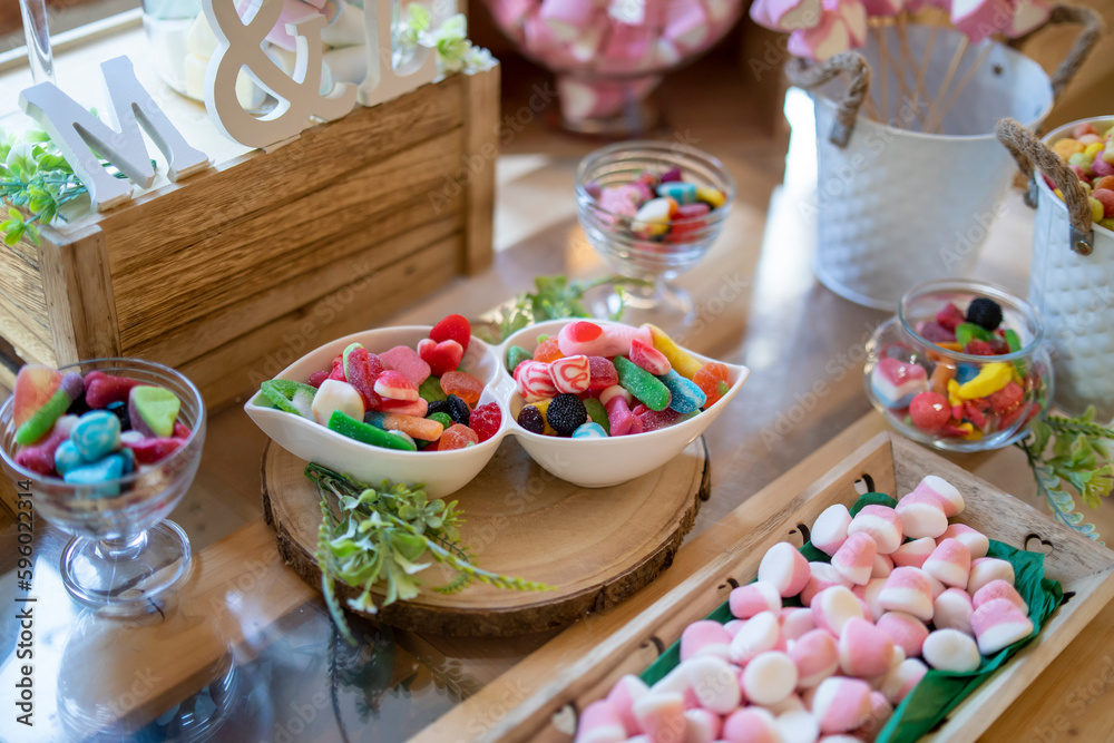 Display of delicious sweets and trinkets
