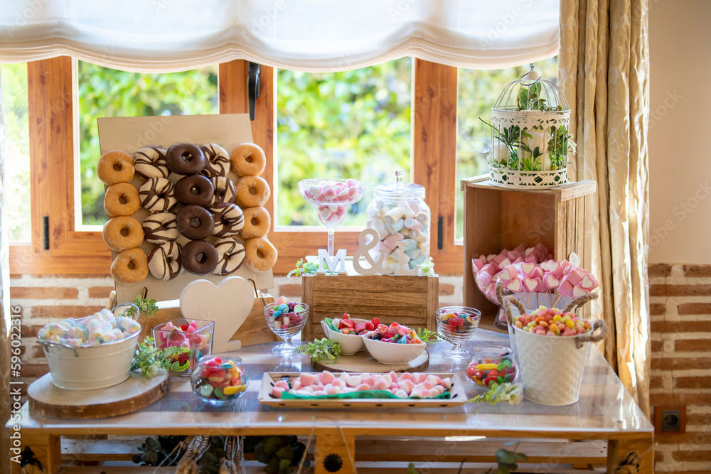 Display of delicious sweets and trinkets