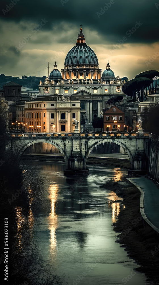 Vatican City. Breathtaking travel destination place. Generative AI