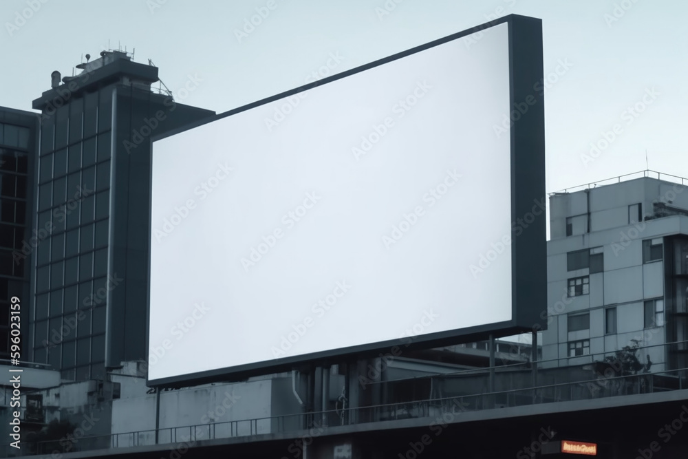 Banner billboard mockup for advertising in city useful for design.AI Generative