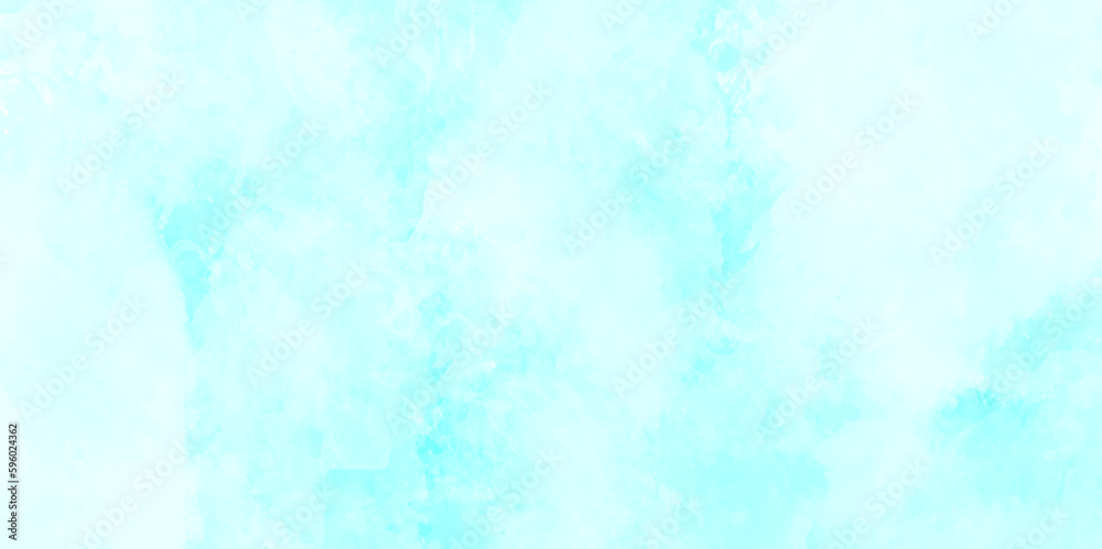 Blue watercolor sky background with white clouds illustration. Soft white clouds in light blue sky watercolor background. Blue sky watercolor background.
