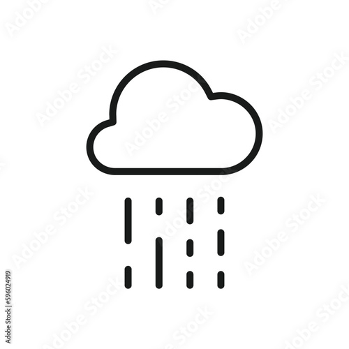 Rain vector icon. Cloud flat sign design. Rainy cloud symbol. Rainfall pictogram. UX UI icon