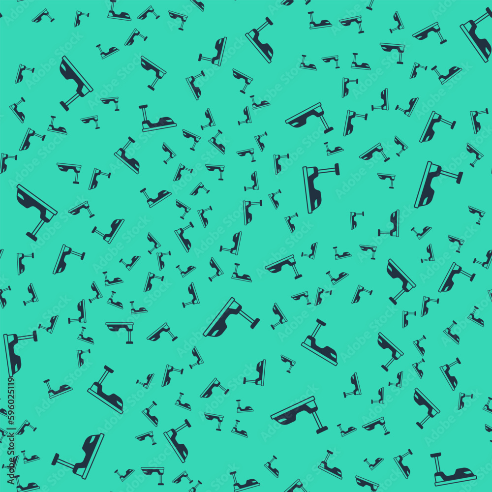 Black Bumper car icon isolated seamless pattern on green background. Amusement park. Childrens entertainment playground, recreation park. Vector Black Bumper car icon isolated seamless pattern on green background. Amusement park. Childrens entertainment playground, recreation park. Vector