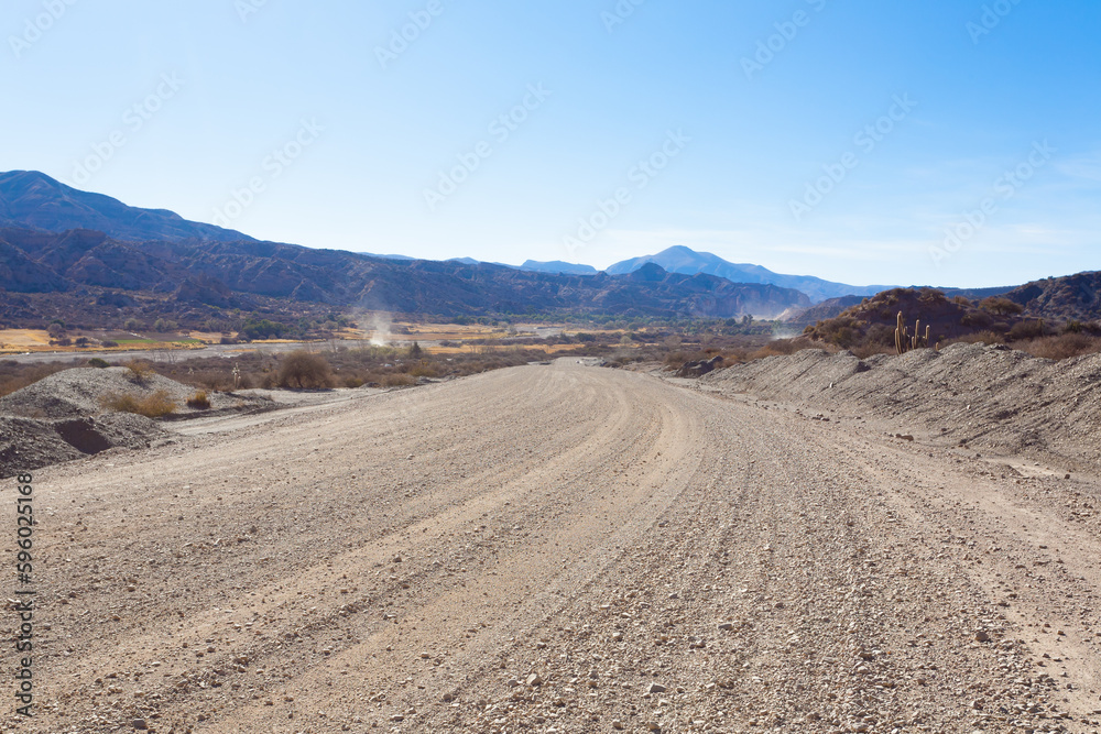 Bolivian dirt road view,Bolivia