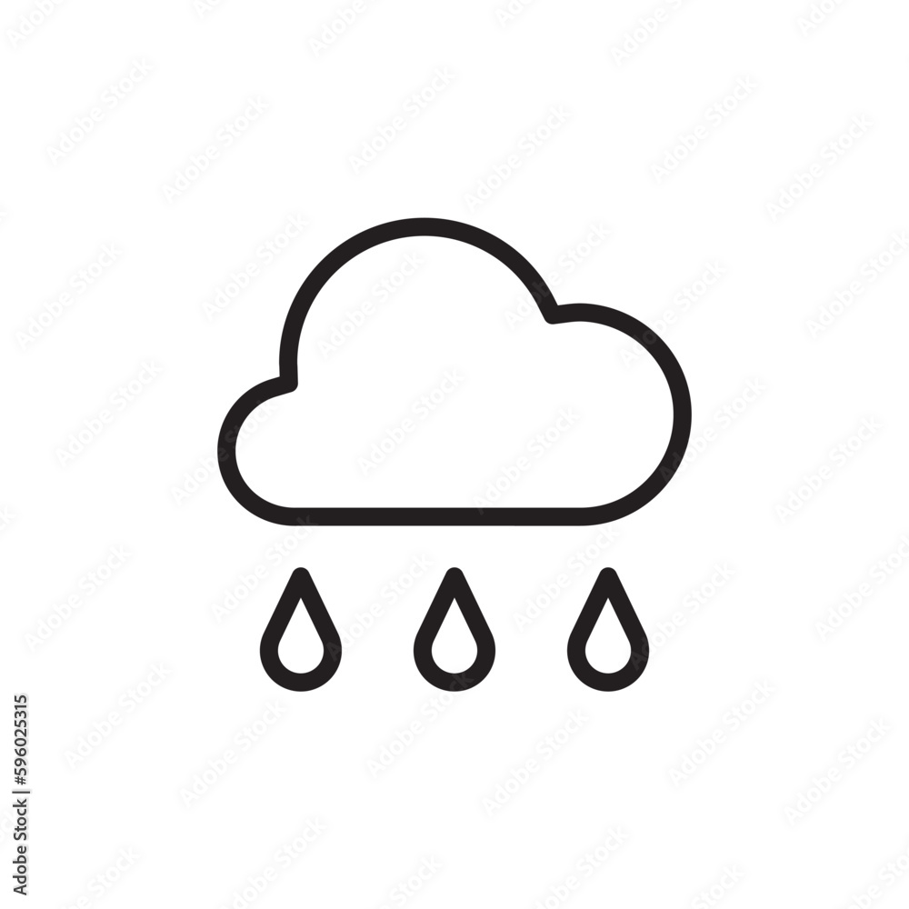 Rain vector icon. Cloud flat sign design. Rainy cloud symbol. Rainfall pictogram. UX UI icon Rain vector icon. Cloud flat sign design. Rainy cloud symbol. Rainfall pictogram. UX UI icon
