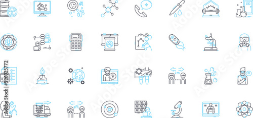 Justice fairness linear icons set. Equity, Impartiality, Equality, Righteousness, Integrity, Hsty, Truth line vector and concept signs. Unbiased,Equitable,Impartiality outline illustrations