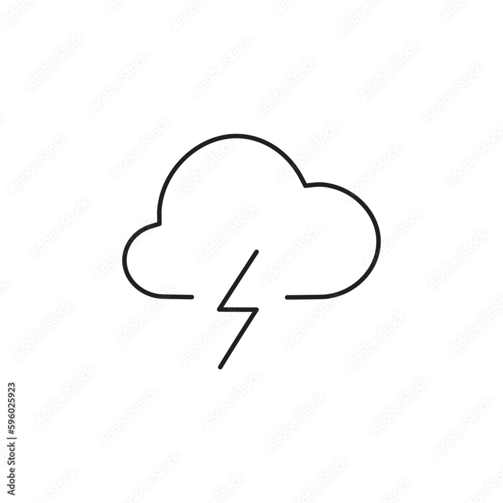 Cloud vector icon. Storm flat sign design. Lightning cloud vector icon. Weather symbol pictogram. UX UI icon Cloud vector icon. Storm flat sign design. Lightning cloud vector icon. Weather symbol pictogram. UX UI icon