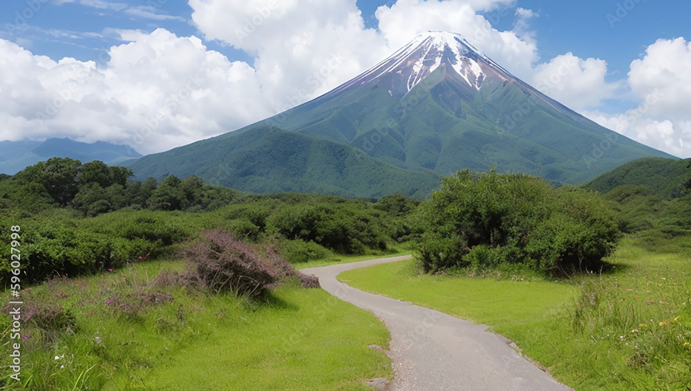 Naklejka premium 富士山の見える風景