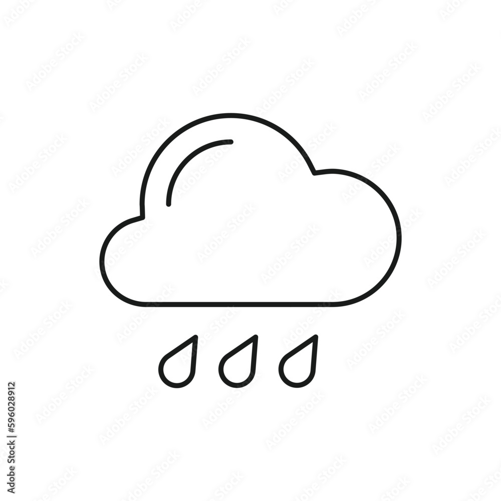 Rain vector icon. Cloud flat sign design. Rainy cloud symbol. Rainfall pictogram. UX UI icon Rain vector icon. Cloud flat sign design. Rainy cloud symbol. Rainfall pictogram. UX UI icon
