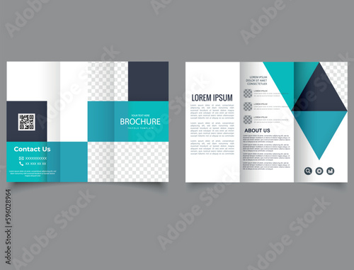 Flyer. Corporate trifold brochure. Design with squares.