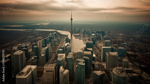 Toronto. Breathtaking travel destination place. Generative AI