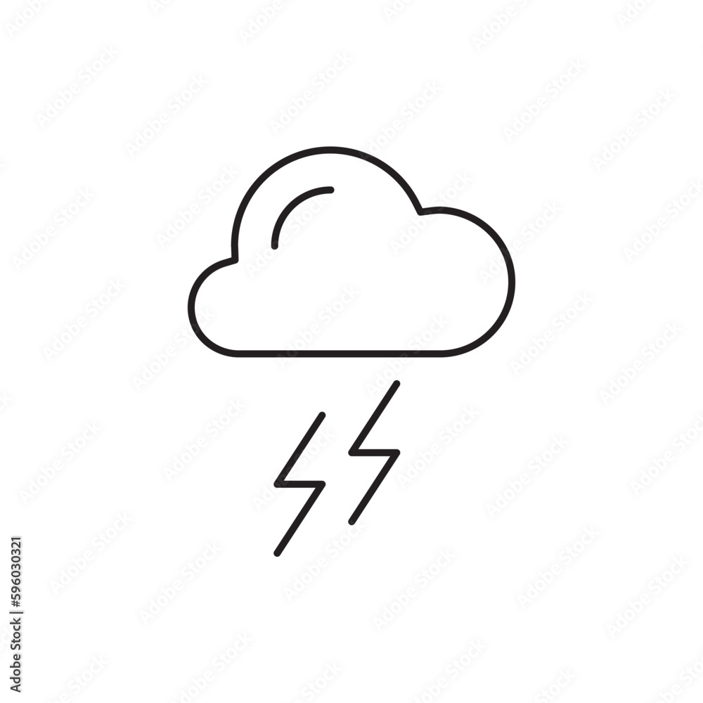Cloud vector icon. Storm flat sign design. Lightning cloud vector icon. Weather symbol pictogram. UX UI icon Cloud vector icon. Storm flat sign design. Lightning cloud vector icon. Weather symbol pictogram. UX UI icon