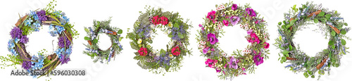 Artificial Flower Wreath with transparent png background
