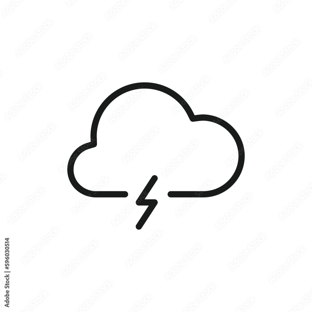 Cloud vector icon. Storm flat sign design. Lightning cloud vector icon. Weather symbol pictogram. UX UI icon Cloud vector icon. Storm flat sign design. Lightning cloud vector icon. Weather symbol pictogram. UX UI icon
