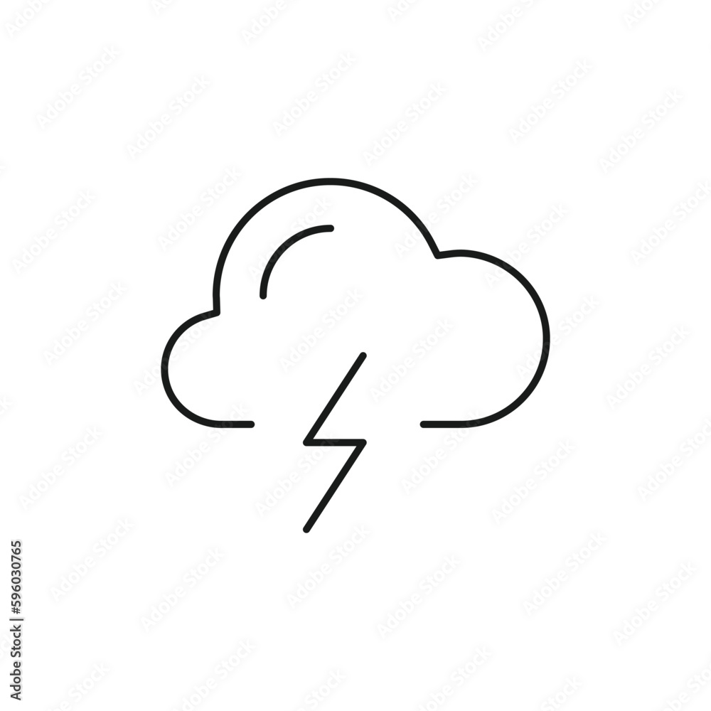 Cloud vector icon. Storm flat sign design. Lightning cloud vector icon. Weather symbol pictogram. UX UI icon Cloud vector icon. Storm flat sign design. Lightning cloud vector icon. Weather symbol pictogram. UX UI icon