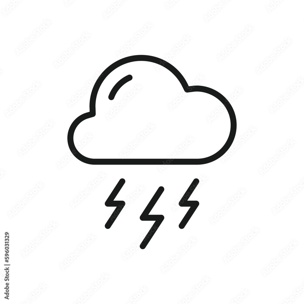 Cloud vector icon. Storm flat sign design. Lightning cloud vector icon. Weather symbol pictogram. UX UI icon Cloud vector icon. Storm flat sign design. Lightning cloud vector icon. Weather symbol pictogram. UX UI icon