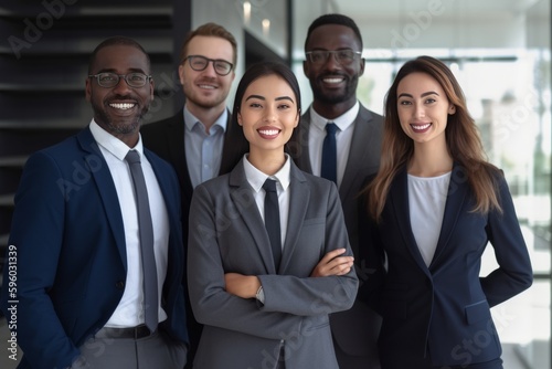 Diverse Corporate Team Standing Together in Office