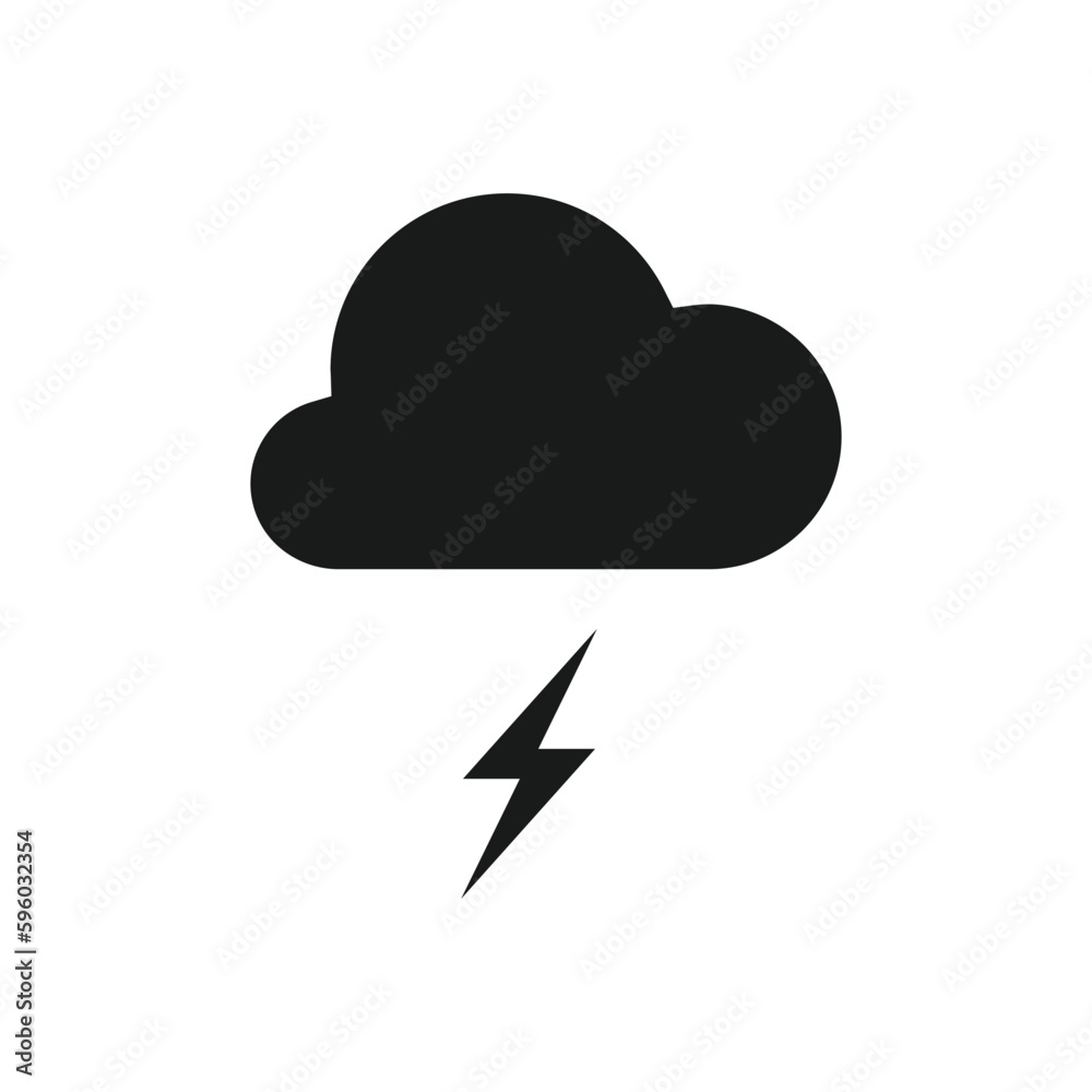 Cloud vector icon. Storm flat sign design. Lightning cloud vector icon. Weather symbol pictogram. UX UI icon Cloud vector icon. Storm flat sign design. Lightning cloud vector icon. Weather symbol pictogram. UX UI icon