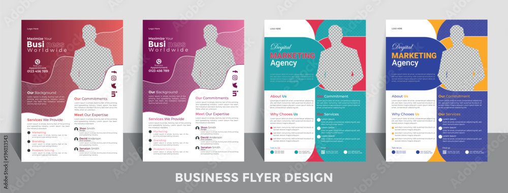 Modern, Creative, Corporate Business Flyer Design Template	
