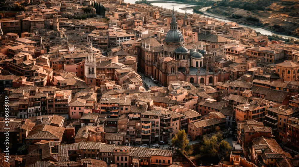 Toledo. Spain. Breathtaking travel destination place. Generative AI