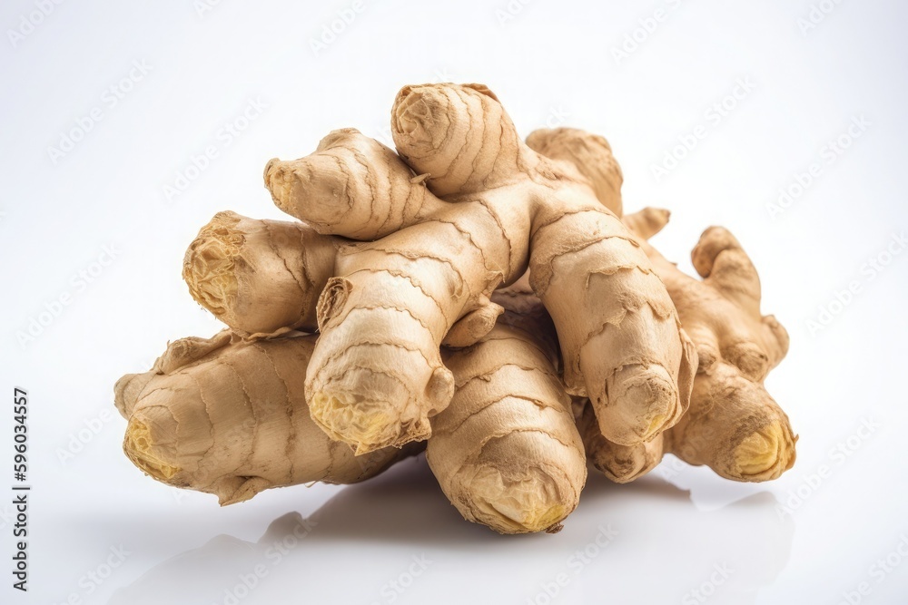 Composition of fresh ginger root. Generative AI