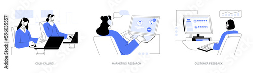 Call center abstract concept vector illustrations.