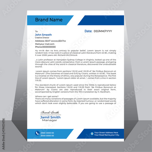
Professional Business Style Letterhead Template Simple Design in Minimalist Style Vector Design Template letterhead flyer creative business marketing agency corporate official minimal abstract  simpl