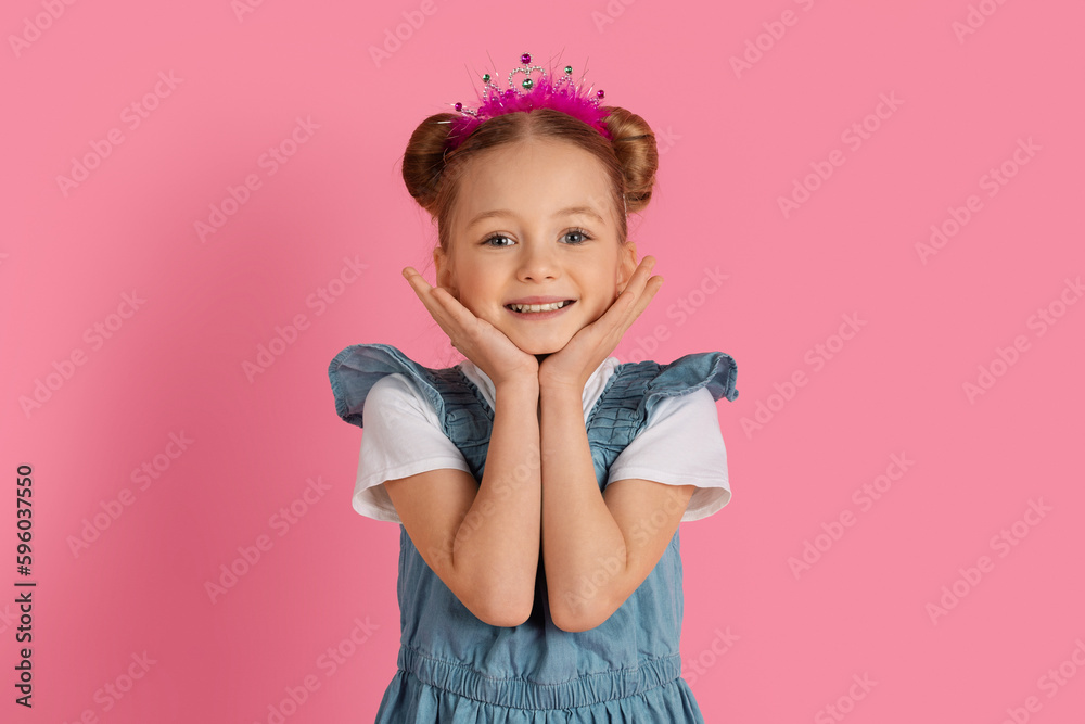 Little Princess. Portrait Of Cute Little Girl Wearing Toy Crown Little Princess. Portrait Of Cute Little Girl Wearing Toy Crown