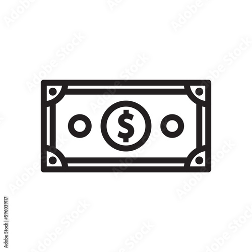 Money vector icon. Cash icon. Cash flat sign design. Money symbol. Cash outline icon. Dollar pictogram. UX UI icon