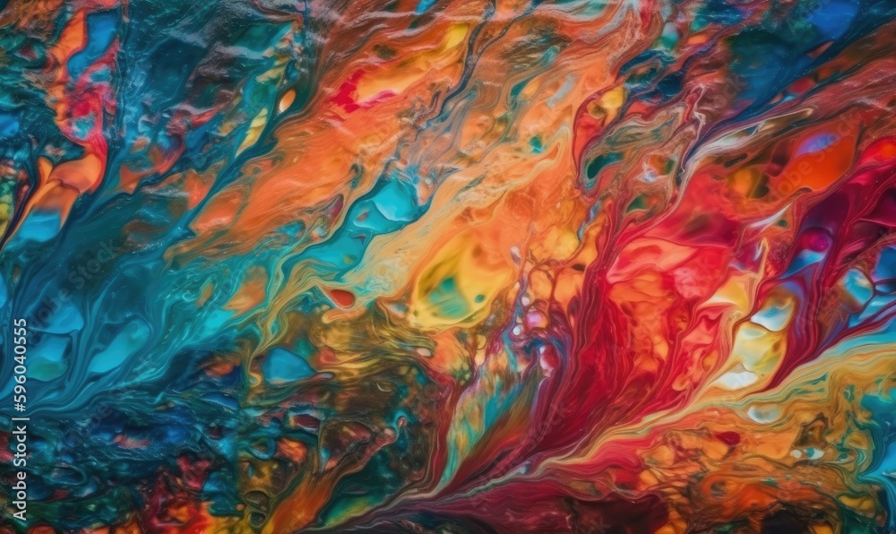 Abstract background texture of iridescent paints, generative AI Abstract background texture of iridescent paints, generative AI