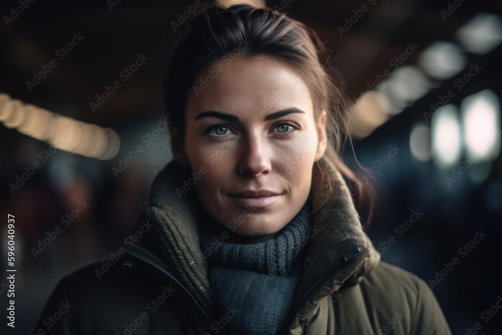 Portrait of a beautiful young woman in the city at night. Portrait of a beautiful young woman in the city at night.