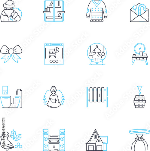 Jewelry store linear icons set. Gems, Rings, Necklaces, Bracelets, Earrings, Pearls, Diamonds line vector and concept signs. Gold,Silver,Opals outline illustrations