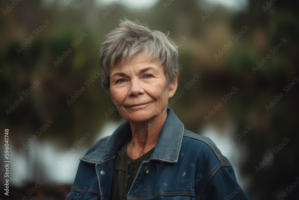 Portrait of a senior woman in the park. Selective focus. Portrait of a senior woman in the park. Selective focus.