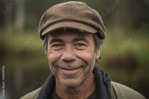 Portrait of a happy senior man smiling at the camera in the countryside