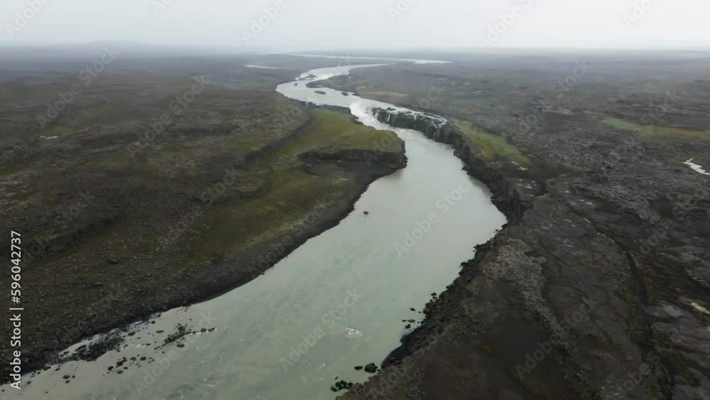 Dettifoss waterfall, Iceland - Drone Video Dettifoss waterfall, Iceland - Drone Video