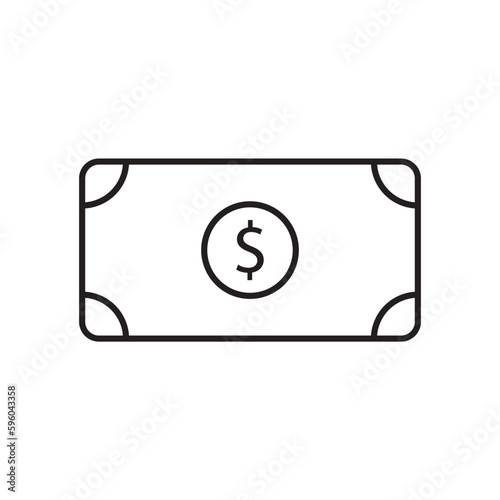 Money vector icon. Cash icon. Cash flat sign design. Money symbol. Cash outline icon. Dollar pictogram. UX UI icon
