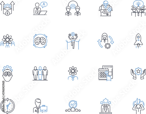 Incentive line icons collection. Reward, Bonus, Motivation, Stimulus, Encouragement, Prize, Carrot vector and linear illustration. Persuasion,Attraction,Inspiration outline signs set