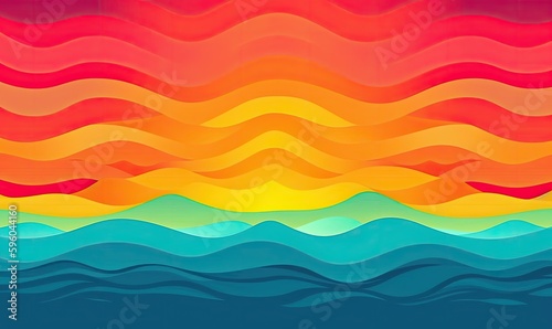 Vibrant summer ombre background, generative AI