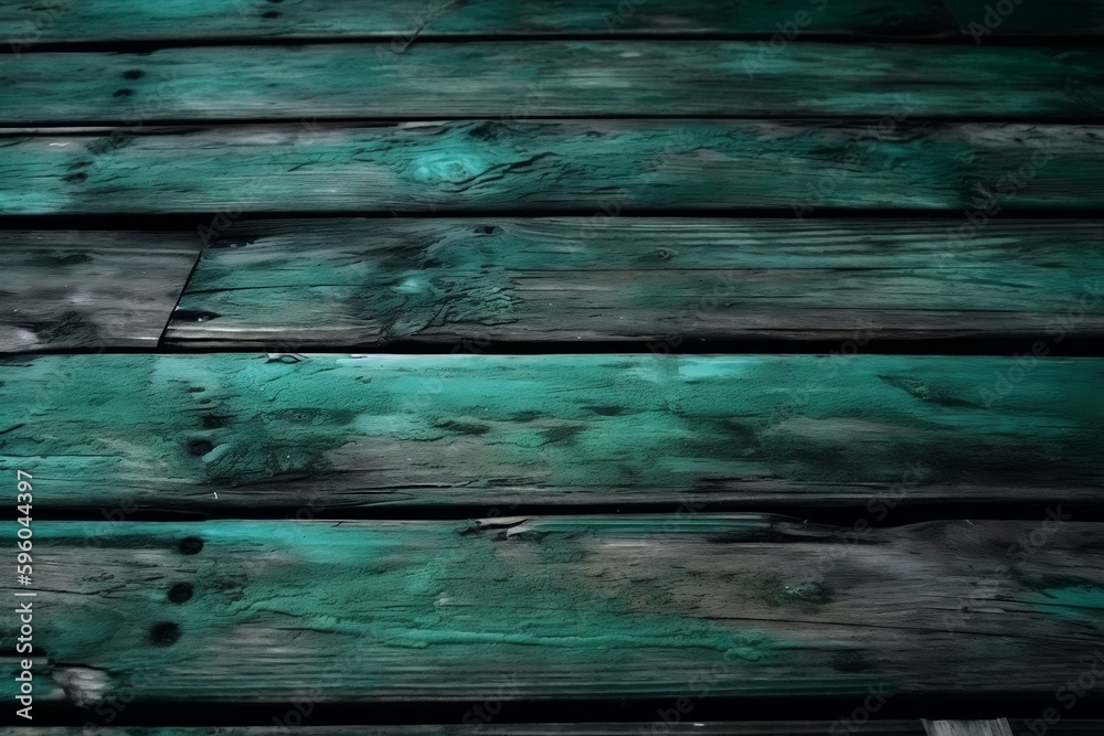 Obraz premium Green wooden planks background. Wooden texture. Green wood texture. Wood plank background