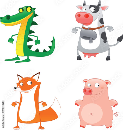 Funny Animals - stupid cartoon and vector characters