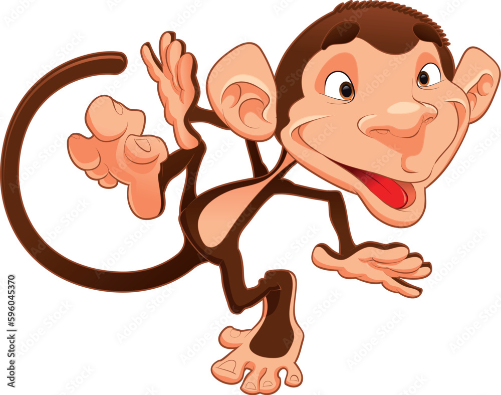 Fototapeta premium Funny monkeys. Cartoon and vector character