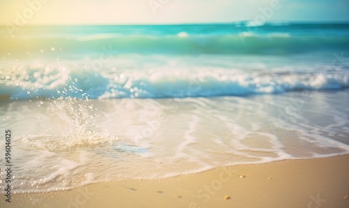 Natural blurred defocused background for concept summer vacation  Nature of tropical summer beach with rays of sunlight  generative AI