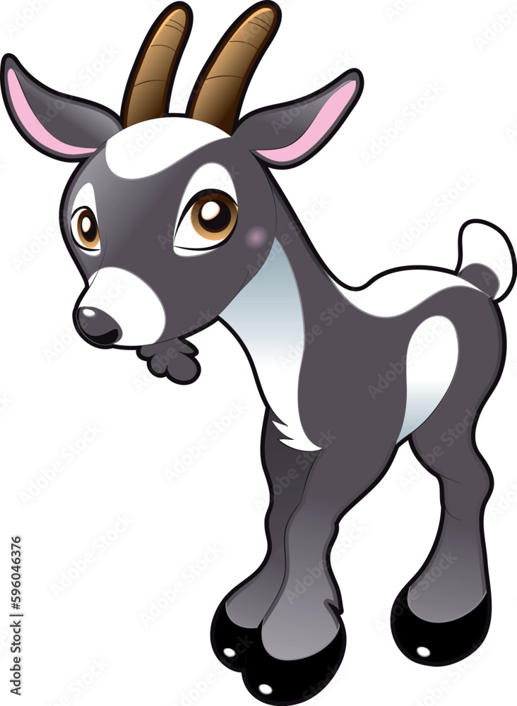 Baby Goat, vector and cartoon character
