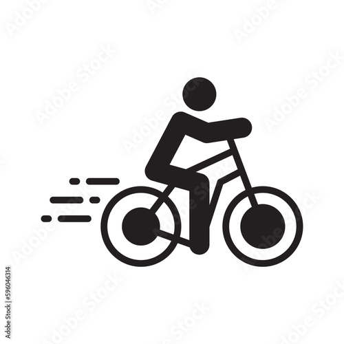 Bicycle vector icon. Bicycle flat sign design. Bicycle symbol pictogram. UX UI icon. Man on bicycle icon