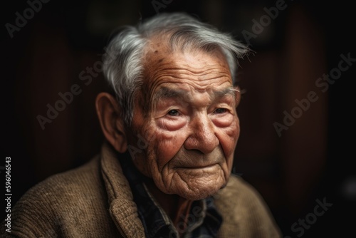 Old asian man with grey hair and wrinkled face in vintage style © Robert MEYNER