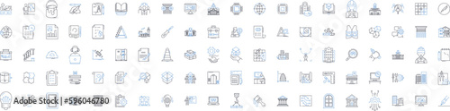 Scientific equipment line icons collection. Spectrometer, Microscope, Telescope, Bunsen Burner, Beaker, Pipette, Centrifuge vector and linear illustration. Petri Dish,Retort Stand,Thermometer outline