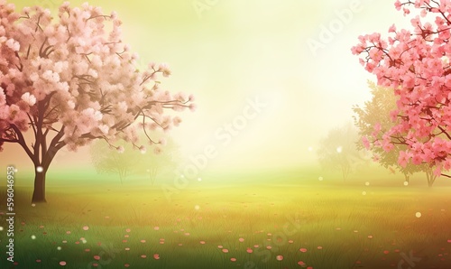 Spring background, spring nature, generative AI © Enigma